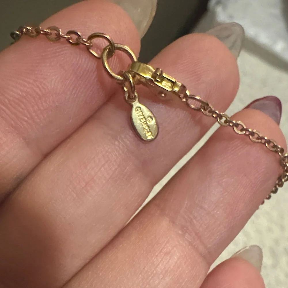 NWT Authentic Givenchy Gold Crystal Rose Pendant Necklace